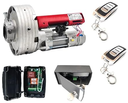 Kit motor puerta enrollable cierre metalico persiana metalica hasta 160kg de peso, para automatizar puertas de garaje o persianas comerciales