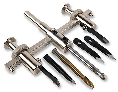 Falke Kreisschneider FKS-H 120 - Universal für Holz, Kunststoff, Gipskarton | Durchmesser stufenlos einstellbar (40-120 mm) - Verstellbare Lochsäge