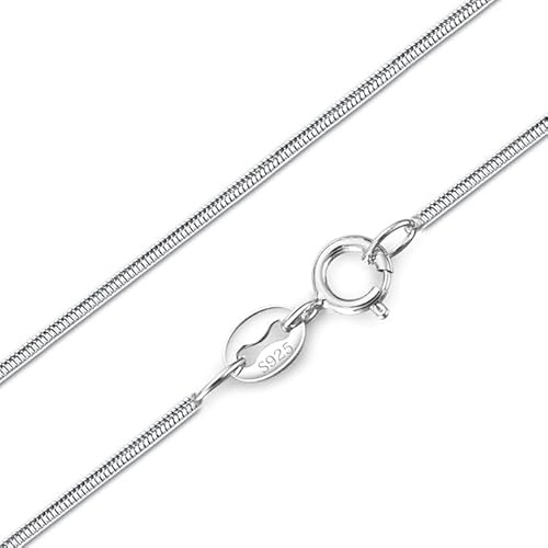 DALARAN Silver Chains for Women 16 Inch Snake Chain 925 Sterling Silver Italy Necklace 40cm