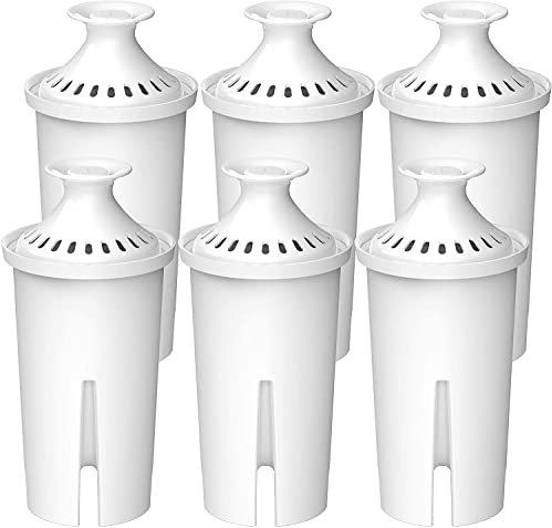 Waterdrop Water Filter Cartridge, Replacement for Most Brita® Jugs and dispensers, Classic OB03, Ultramax, Mavea® 107007, 35557, PearlCo®, NSF Certified, TÜV SÜD,6 Pack