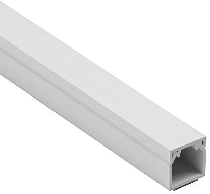 D-Line Square Box Cable Trunking, Self-Adhesive Cable Hider, Cable Management to Hide Single Cables - 1 x 16mm (W) x 16mm (H) - x 1 Meter Length - White