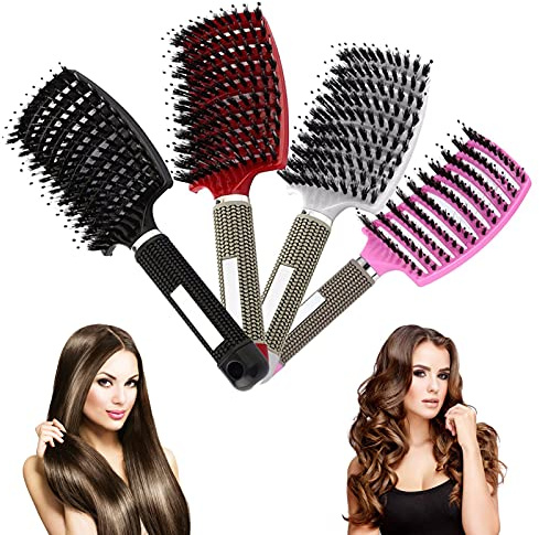 Mdwk Haarbürste, entwirrende Nylon-Borsten, für Frauen, Kopfhaut, Massagekamm