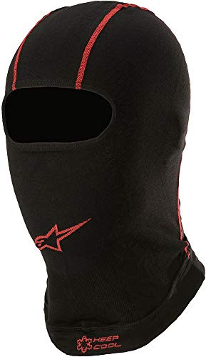 Alpinestars KX V2 Balaclava svart röd ansiktshuva för herr och dam Balaclava för utomhussport cykling motorcykel körning en storlek