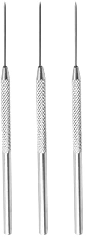 Cabilock Punch Tool Set 3 Pieces Aluminum Needle 6.1 Inch Clay Sculpting Tool for Ceramic Pottery Crafting and Polymer Modeling