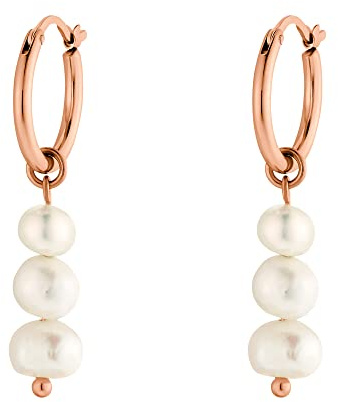Heideman Ohrcreole Damen Maja Edelstahl Perle 3cm | Zeitloses Geschenk für Frauen zu jedem Anlass, elegant, hautfreundlich, nickelfrei und alltagstauglich