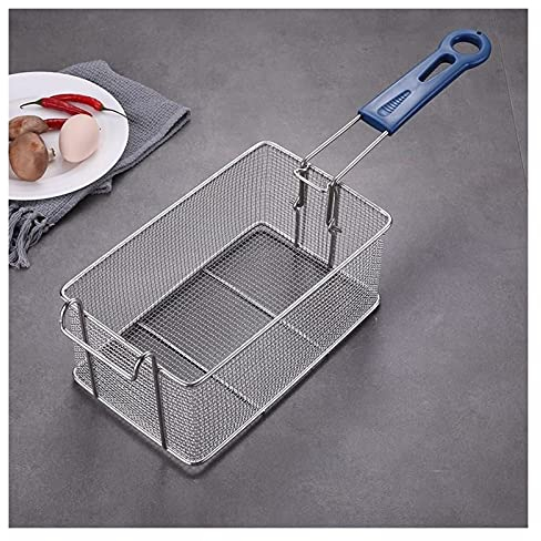 Espumadera de Aceite con Colador Para Freír Aceite rectangular Skimmer Cocina Freír el filtro de metal con asa La cesta de papas fritas es adecuada for almacenar aceite de freír y cocinar. Cocina Frit