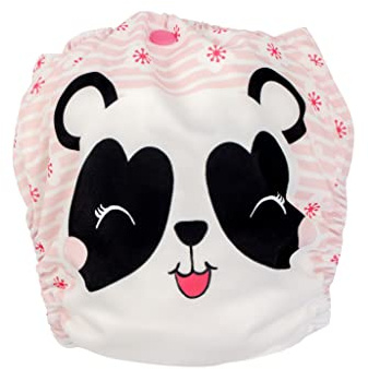 Zoocchini Wiederverwendbare Stoffwindel für Babys und Kleinkinder, mit 2 Einsätzen (verstellbar 3,2–15,9 kg) – Pippa der Panda