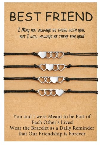 MANVEN Pulsera Amiga de Amistad Corazón para Mejor Amiga - Regalos de Cumpleaños y Navidad para Mujeres