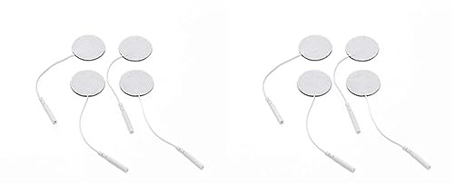 Promed Gewebe-Elektrode ø 32 mm, 4 Stück, selbstklebende Tens Elektroden mit 2mm-Stecker-Anschluss für TENS/EMS Geräte, wiederverwendbar (Packung mit 2)