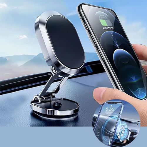 QUEMISS Support Téléphone Voiture Forte Aspiration Colle Rotative Pliante Porte Téléphone Voiture Console Centrale Compatible Smartphones iphone Huawei, Xiaomi Samsung