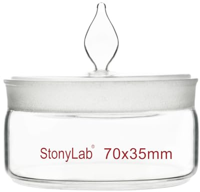 stonylab Low Form Weighing Bottle, Borosilicate Glass Weighing Bottle with Ground Stopper for Lab Use, 70 mm Diameter, 35 mm Height