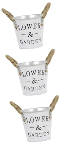 Alipis 3pcs Iron Flower Bucket Vintage Tin Bucket Flower Pot Desktop Ornament for Indoor Plant Watering Can Garden Pots Outdoor