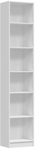 CDF Bücherregal W40 PAFOS | Farbe: Weiß | Für Wohnzimmer, Büro, Arbeitszimmer | Modern | Regal für Bücher | Ideal für Kinderzimmer, Teenager, Jugendzimmer
