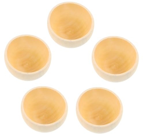 JEWEDECO 5pezzi Ciotole Legno Grezzo Per Artigianato Con Superficie Liscia Piccole Ciotoline Non Verniciate Per Pittura e Disegno Ragazzo Ragazza Ragazza Per Progetti Creativi Diy