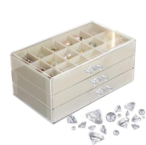 Rock-Vitrine – Display mit 54 Fächern | 3-lagige Acryl-Vitrine mit Edelsteinen | Sammlervitrine für Felsen, Muscheln, Miniaturen, Souveni