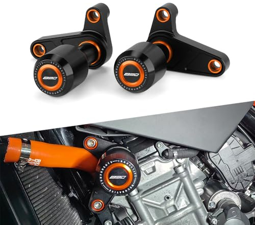 Modeer Motorrad Sturzpads Kompatibel mit DUKE 790/890 Duke/R 2018-2025 Rahmen Slider Sturzschutz duke 890 r 890duke zubehör (890-orange)