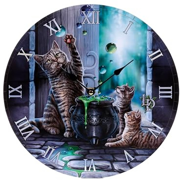 Puckator Lisa Parker Hubble Bubble Cat and Kitten Picture Clock - Wall Clock Clocks - Mens Cute Cool Preppy Home Gaming Room Bedroom Office Decor Decoration - Asthetic Accessories Stuff Men Things