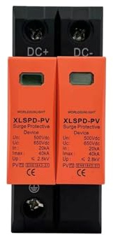 PYKFVTGL 2P Solar PV Low Voltage Din Rail DC 500V 600V 800V 1000V 20KA-40KA Surge Arrester Lightning Protector SPD(2P 600V)