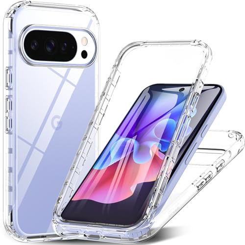 Cum2giff for Google Pixel 10 Case/Pixel 10 Pro Case with Screen Protector, Shockproof Military-Grade Protection, Liquid Silikon Rugged 360° Full Body Protection for Google Pixel 10/10 Pro, Clear