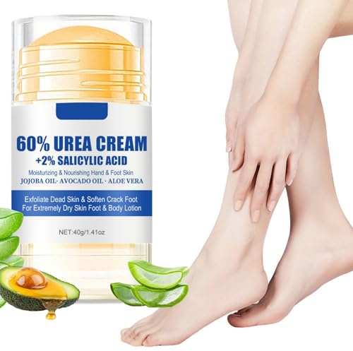 Krmspe Urea Foot Cream 60%, Hydrating Anti-Cracking Foot Cream Moisturising for Crack and Dry Feet, Hard Skin Care Treatment, Relieves Extreme Dryness Cracking Feet Hands for Man and Women, 40g