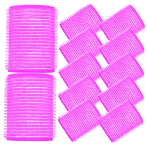 SOLUSTRE 12 piezas Rulos de Plástico Autoadhesivos para Cabello Herramienta para Peinado de Ondas Grandes Rizadores sin Calor para Mujeres y Niñas Colores Aleatorios Color Color Aleatorio