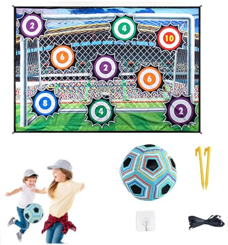 Stryka Skillzone-Football Accuracy Target Game, Indoor & Outdoor Soccer Training Toy with Foldable Mat Goals & Ball for Kids Ages 6-12, Develops Hand-Eye Coordination (B*1)