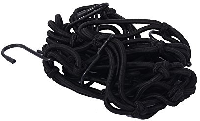 OVAQUIXI Motorcykelhjälmnät, Elastic Cargo Bungee, Stor Kapacitet Förvaring med 6 Krokar för Säkert Bagage och Utrustning