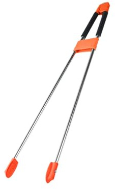 perfeclan Litter Picker Pick up Strong Grip Multifunctional Reaching Aids Reacher Tool Trash Tongs for Garden Trash Can Reaching, Orange