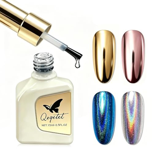 15 ml Top Coat para polvo de uñas cromado No Wipe Gel sellador