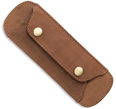 LEABAGS Almohadilla de Hombro de Cuero de búfalo Genuino | Aspecto Vintage | Correa de Hombro para Bolsas | Almohadilla de Hombro con Superficie Antideslizante | 18x6cm | Marrón Claro Natural