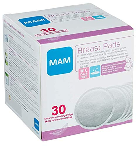 MAM Absorbiert 30 Stück, extra reichhaltig, ohne Duft, Einweg-Milcheinlagen, 10 x 10 cm, 1 Stück