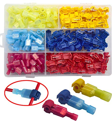 Yosawo 200-Pieces T-Tap Connectors Terminals Wire Splice Connectors(TXJ) | Wire Connector,T Tap Electrical Connectors,Quick Splice Wire Terminals,T-Tap Connectors Nylon Insulated Male