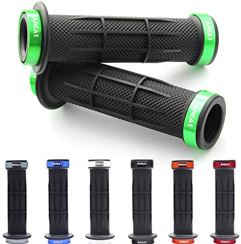 Universal Fahrradgriffe, E-Bike Lenkergriffe Quad Griffe ATV Griffgummis 2 x 22mm (Stripe) (Grün)