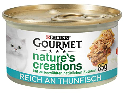Gourmet Nature's Creation Katzennassfutter in Gelee naturbelassen, Thunfisch, 12er Pack (12 x 85g)