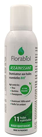 Florabiol - Spray Assainissant Anti-Odeurs aux 11 huiles essentielles - Efficacité Prouvée - Désodorise et Purifie l’Air Intérieur – 150 ml