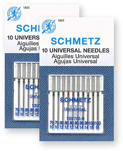 20 Schmetz Universal Sewing Machine Needles - Assorted Sizes - 2 Cards