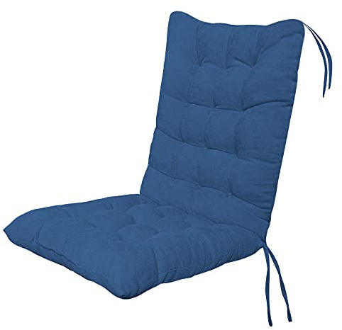 EXQULEG Niedriglehner Stuhlauflage, Kissen Gartenstuhl Auflage Sitzkissen, Outdoor Stuhlkissen Bankauflage Rückenkissen Sitzpolster, 40x90x8cm (Blaugrau)