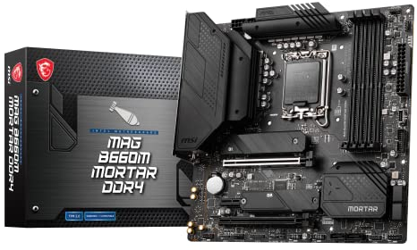 MSI MAG B660M MORTAR DDR4 Motherboard, Micro-ATX - Supports Intel 12th Gen Core Processors, LGA 1700 - DDR4 Memory Boost 4800+MHz/OC, PCIe 4.0 & 3.0 x16 Slots, 2 x M.2 Gen4 Slots, 2.5G LAN