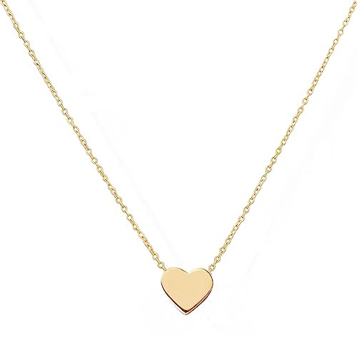 Kritz Collar de Mujer Corazón Chapado Oro o Plata - Colgante Corazon Amore Amistad y Cadena Ajustable - Joyas Regalo para Chicas (Oro)