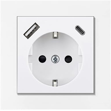 Schuko Steckdose mit USB-A und Type-C-Port, max. 3,4 A, geerdet