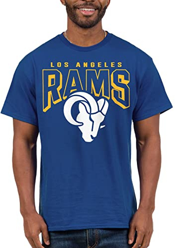 Junk Food Clothing x NFL - Los Angeles Rams - Bold Logo - Unisex Adult Short Sleeve Fan T-Shirt for Men and Women - Size Large