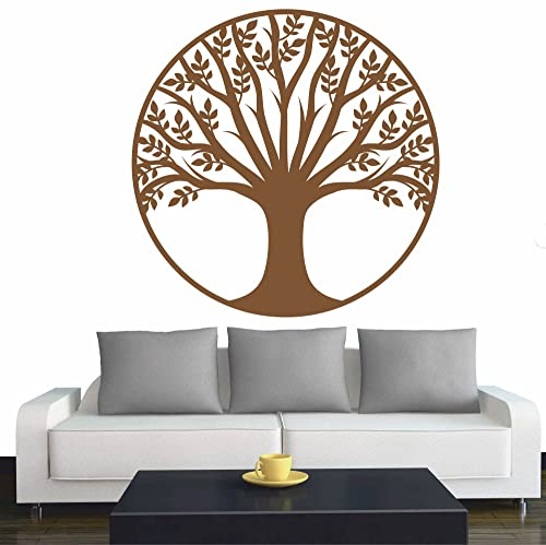 INDIGOS UG - Wandtattoo Wohnzimmer - Wandaufkleber Baum des Lebens - 2 - Lebensbaum Weltenbaum - 80x80 cm - Kupfer - Aufkleber Kinderzimmer Schlafzimmer Küche Badezimmer Büro Dekoration