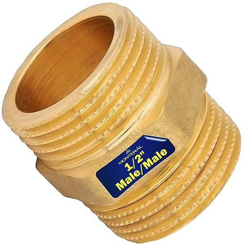 Raccordo 1/2 in Ottone - Maschio/Maschio - per Tubo del Gas - Garanzia di 10 Anni - MONTERAL