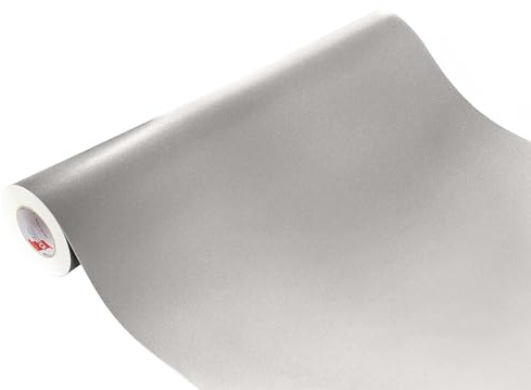 DecoMeister Möbelfolie selbstklebend 100x50 cm | Einfarbig Klebefolie für Möbel | Klebefolie Möbel – einfache Anwendung, ideal für die Renovierung von Küche oder Bad | Möbelfolie | Silber Matt