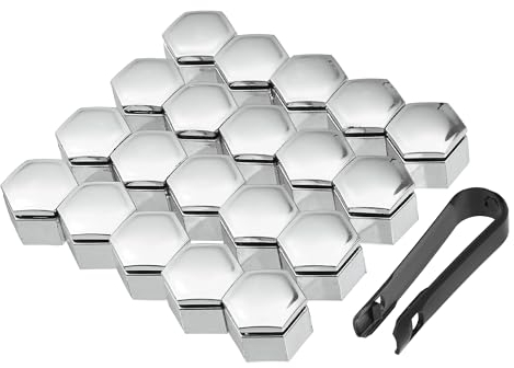 QUARKZMAN 20 Tapas de Tuerca de Rueda para Land Rover Range Rover 22Mm Tono Plateado