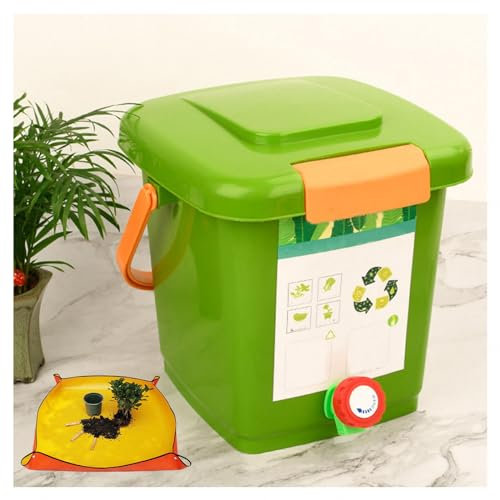avec Robinet pour Collecter Le Liquide De Compost Poubelles à Compost 8L/10L/15L/20L économisez De l'espace Et Facile à Transporter Poubelle De Table Compost,Style1(8L)-2Set