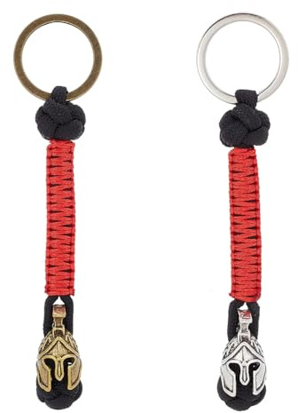 DELORIGIN 2 pièces Longes de Couteau EDC Charms avec Perles Mousqueton Lanière Tactique pour Boucle de Couteau Voyage Voiture Porte Clés Sac à Dos Camping Tire Caméra
