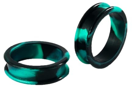 Beydodo Plug Tunnel Oreille, Écarteur Silicone 2 Pièces Piercing Bijoux pour Femme Homme Tunnel À Double Évasement De Couleurs Mélangées