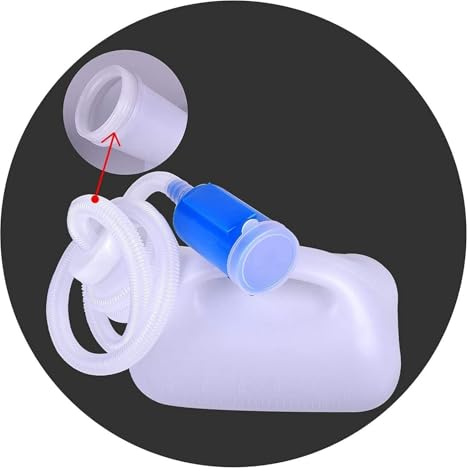 Urinflaschen für Männer Urinal-Töpfchen-Pipi-Flasche for Herren, 3000 ml, Sammler mit 1,6 m langem Schlauch(Onecolor)