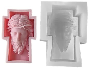 Uqezagpa Stampi per candele, croci scultura candela stampo in silicone ritratto umano astratto candela profumata gesso resina stampo artigianale